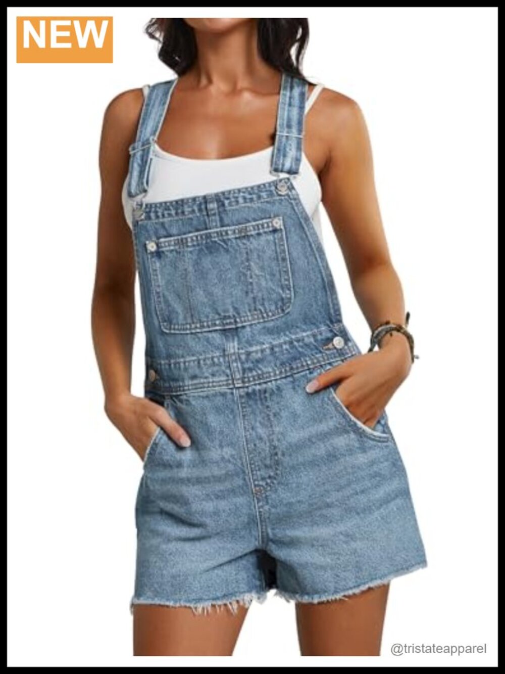 Women Denim Overall Shorts Summer Adjustable Bib Romper